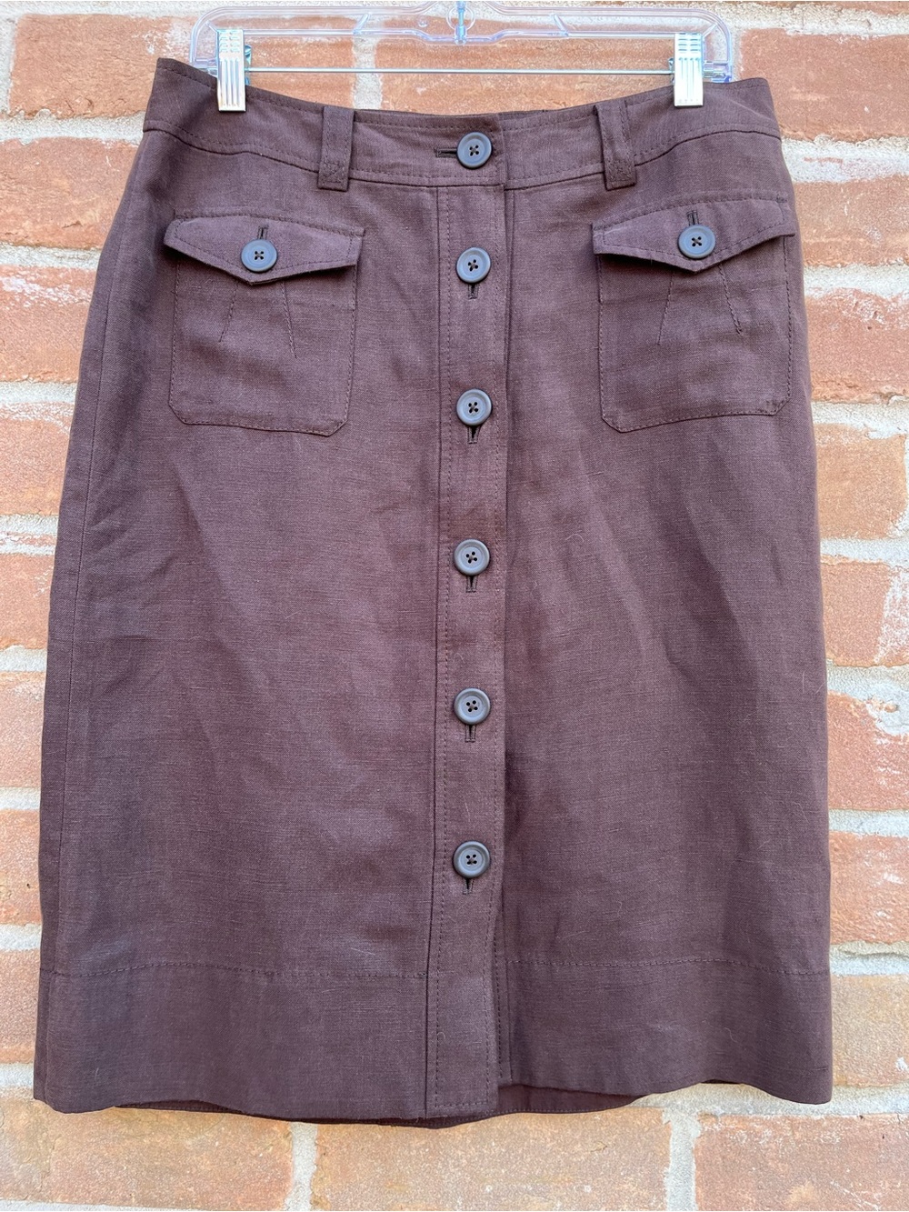Banana Republic Linen Brown Pencil Skirt